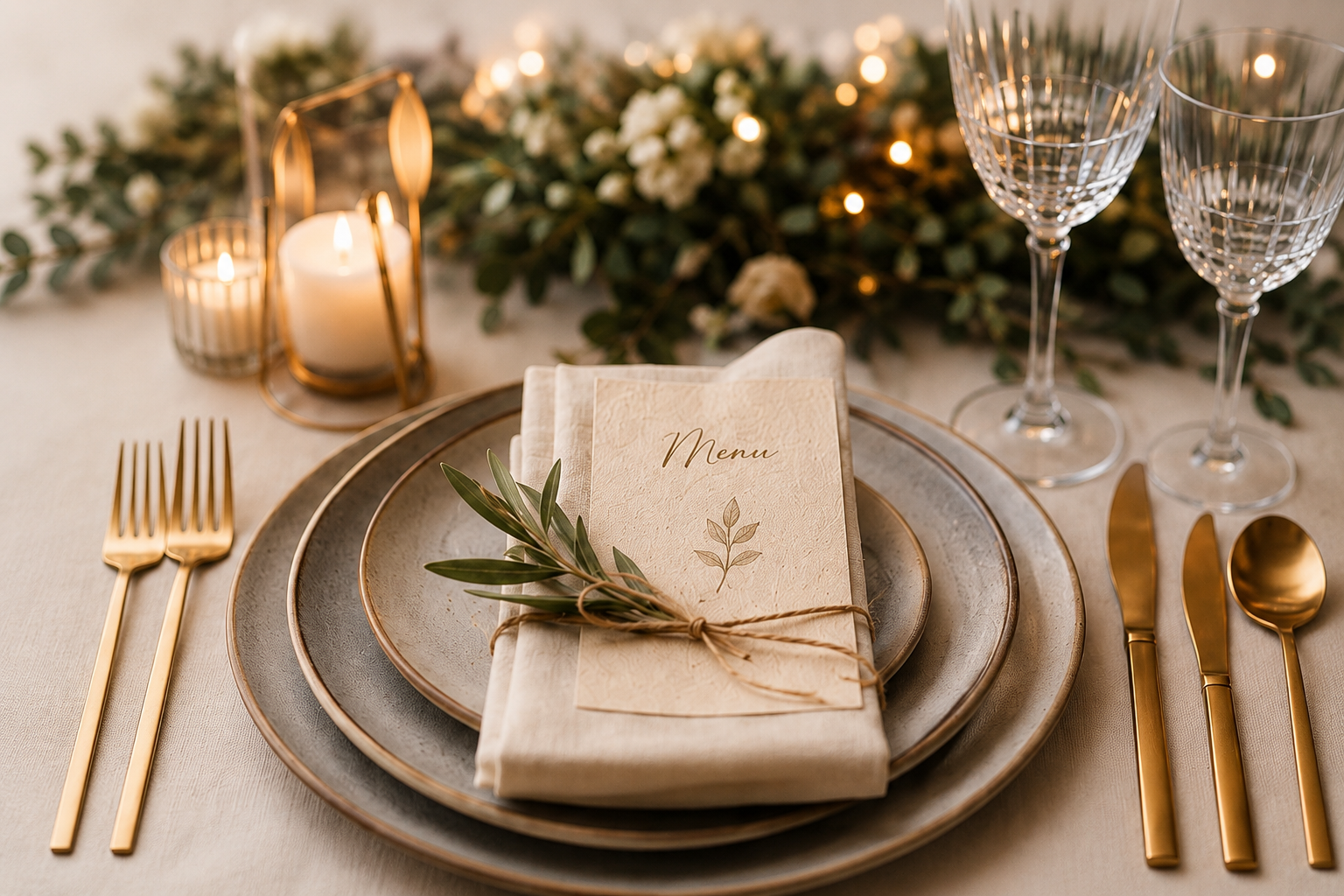 Table de mariage dressée